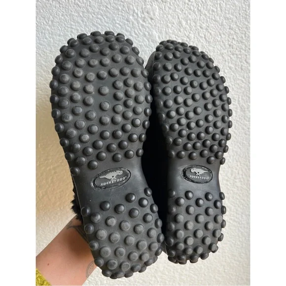 Y2K Rocket Dog Black Suede Sherpa Platform Mule 8 - Picture 6 of 6